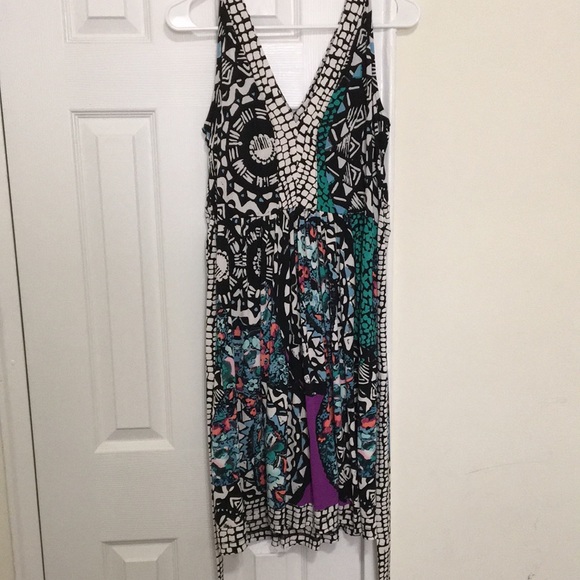 Roz & Ali Black Print Dress - Picture 2 of 7